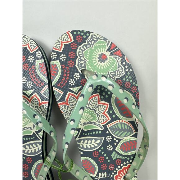 NWT Vera Bradley Flip Flops Nomadic Floral Large 12697-374L - Picture 3 of 13
